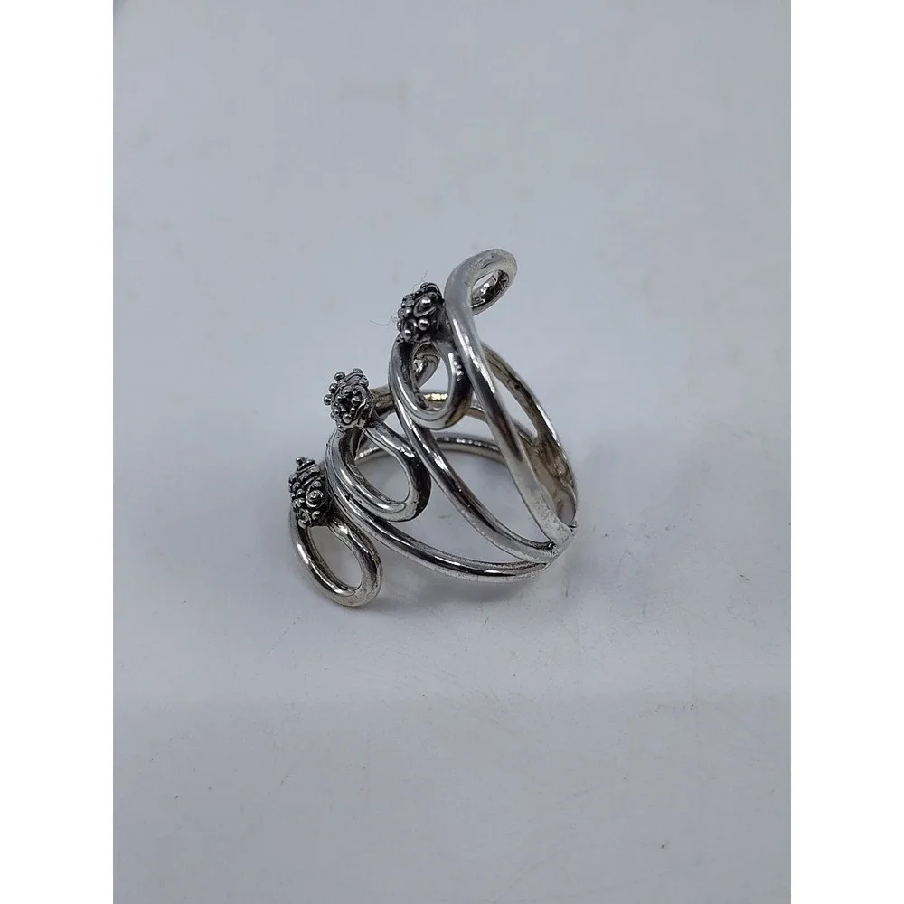 Sterling Silver 925 Coiled Spiral Women's Ring Size 8.75